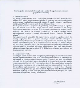 Informacja ZGK Borki dla mieszkańców